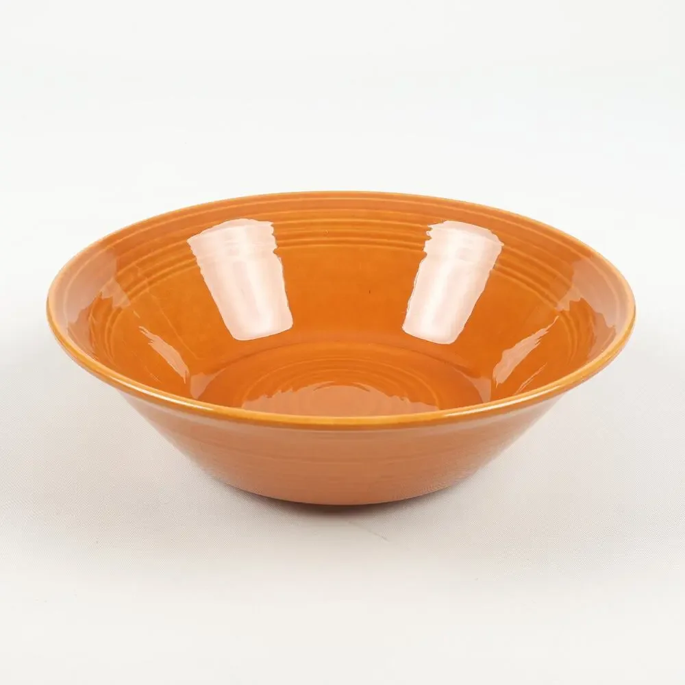 Metlox Colorstax Large Ceramic Serving Bowl Orange Vintage Terra Cotta USA